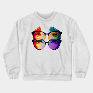 Rainbow colours glasses Crewneck Sweatshirt